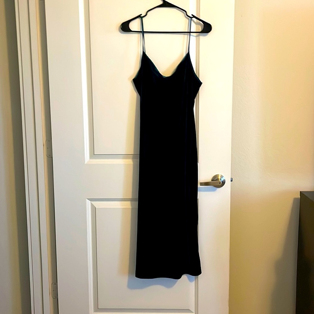 Forrest green velvet maxi dress